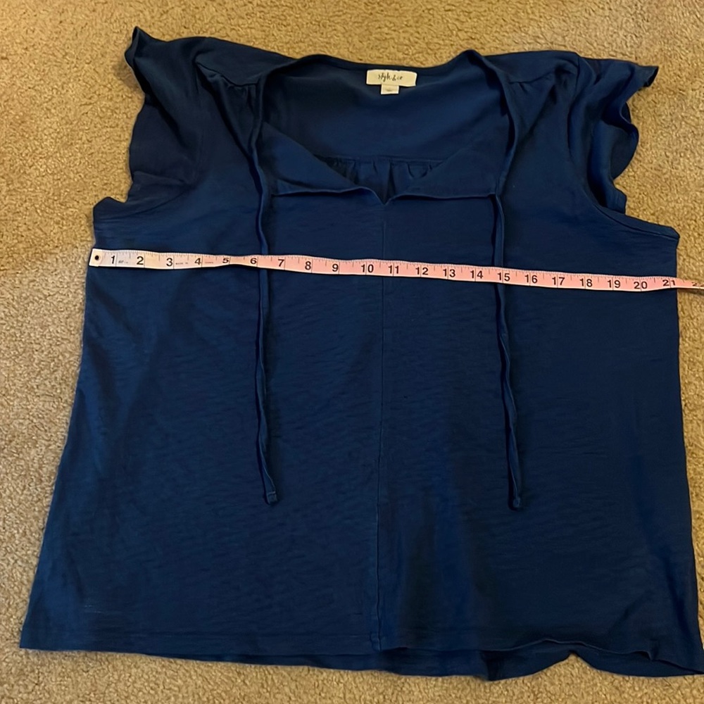 Style & Co Blue Butterfly Sleeve Blouse